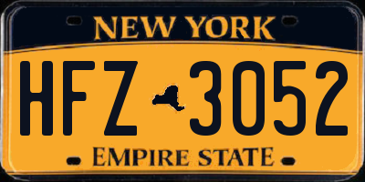 NY license plate HFZ3052