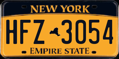NY license plate HFZ3054