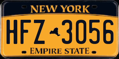 NY license plate HFZ3056