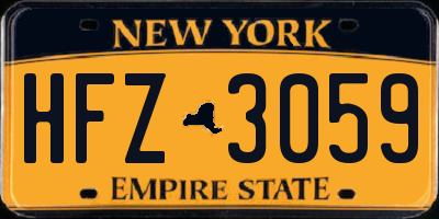 NY license plate HFZ3059