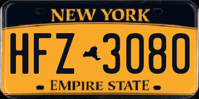 NY license plate HFZ3080