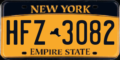 NY license plate HFZ3082