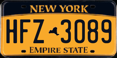NY license plate HFZ3089