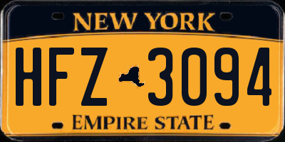 NY license plate HFZ3094