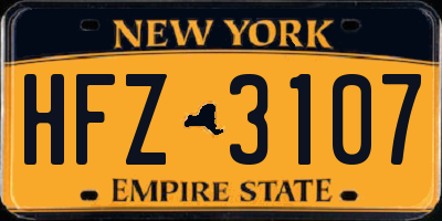 NY license plate HFZ3107