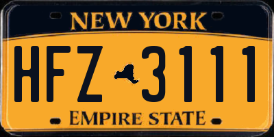 NY license plate HFZ3111