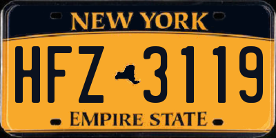 NY license plate HFZ3119