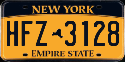 NY license plate HFZ3128