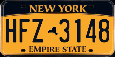 NY license plate HFZ3148