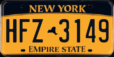 NY license plate HFZ3149