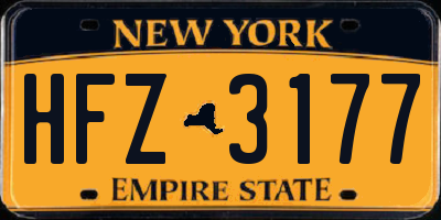 NY license plate HFZ3177
