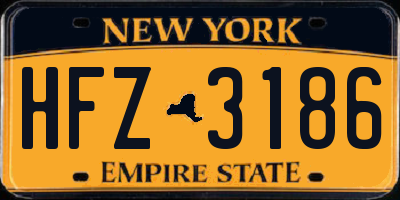 NY license plate HFZ3186