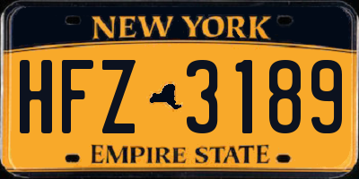 NY license plate HFZ3189