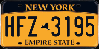 NY license plate HFZ3195