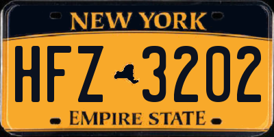 NY license plate HFZ3202