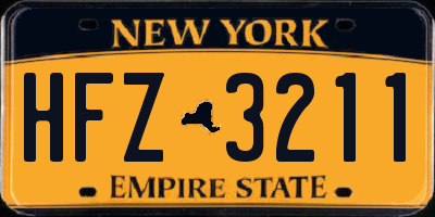 NY license plate HFZ3211