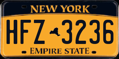 NY license plate HFZ3236