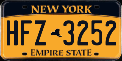 NY license plate HFZ3252