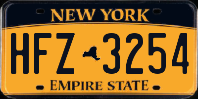 NY license plate HFZ3254