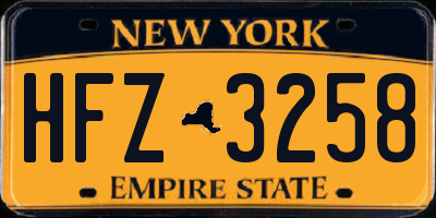 NY license plate HFZ3258