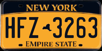 NY license plate HFZ3263