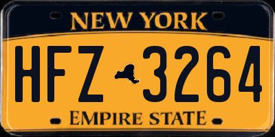 NY license plate HFZ3264