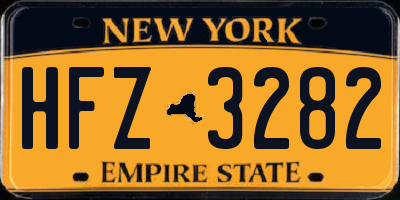 NY license plate HFZ3282