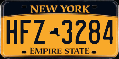 NY license plate HFZ3284