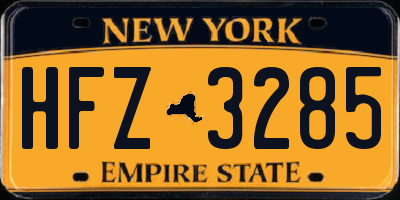 NY license plate HFZ3285