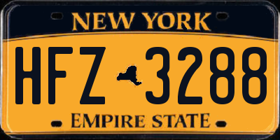 NY license plate HFZ3288
