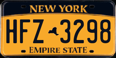 NY license plate HFZ3298