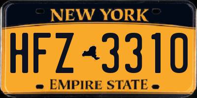NY license plate HFZ3310