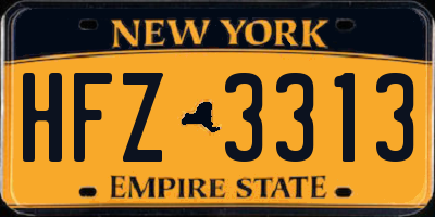NY license plate HFZ3313