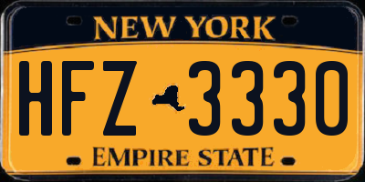 NY license plate HFZ3330