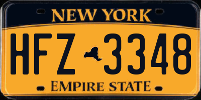 NY license plate HFZ3348