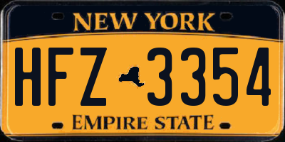 NY license plate HFZ3354