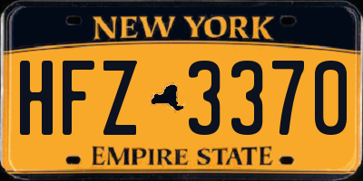 NY license plate HFZ3370
