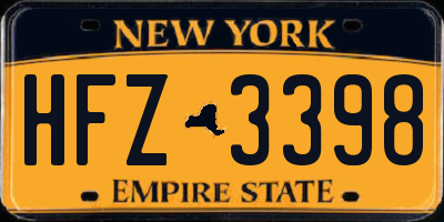 NY license plate HFZ3398