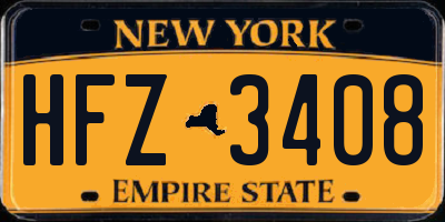 NY license plate HFZ3408