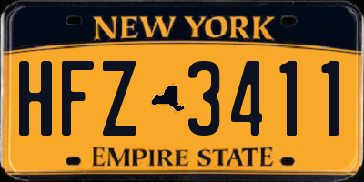 NY license plate HFZ3411
