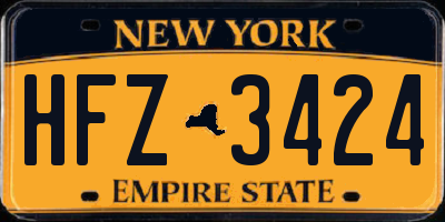 NY license plate HFZ3424