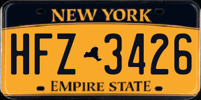 NY license plate HFZ3426