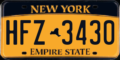 NY license plate HFZ3430