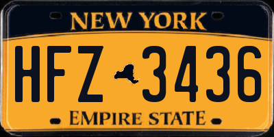 NY license plate HFZ3436