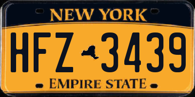 NY license plate HFZ3439