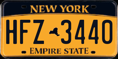 NY license plate HFZ3440