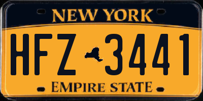 NY license plate HFZ3441