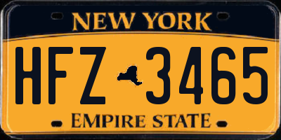 NY license plate HFZ3465