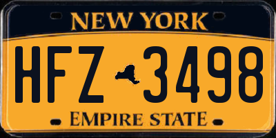 NY license plate HFZ3498