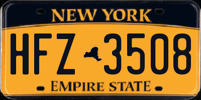 NY license plate HFZ3508